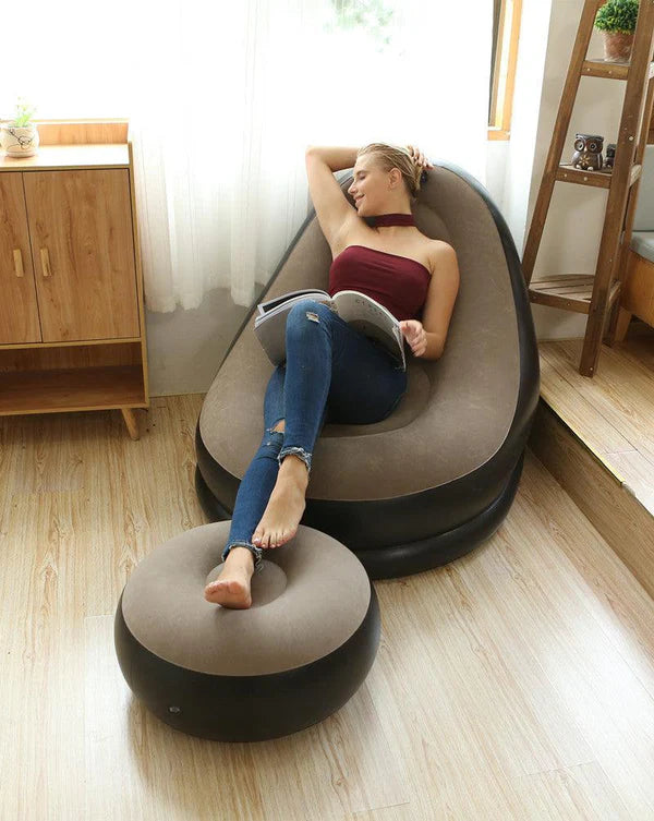 Inflatable Armchair with Footrest - Ultra Comfort