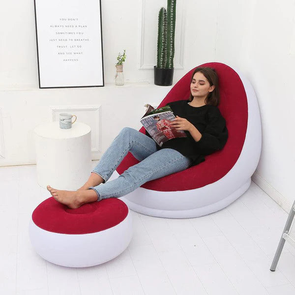 Inflatable Armchair with Footrest - Ultra Comfort
