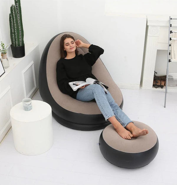 Inflatable Armchair with Footrest - Ultra Comfort